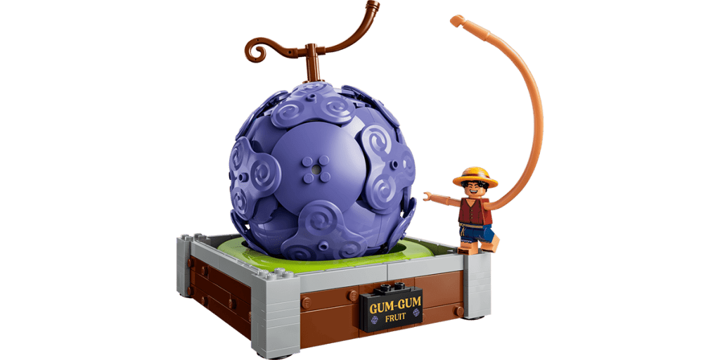 A toy figurine of the LEGO One Piece Gum-Gum