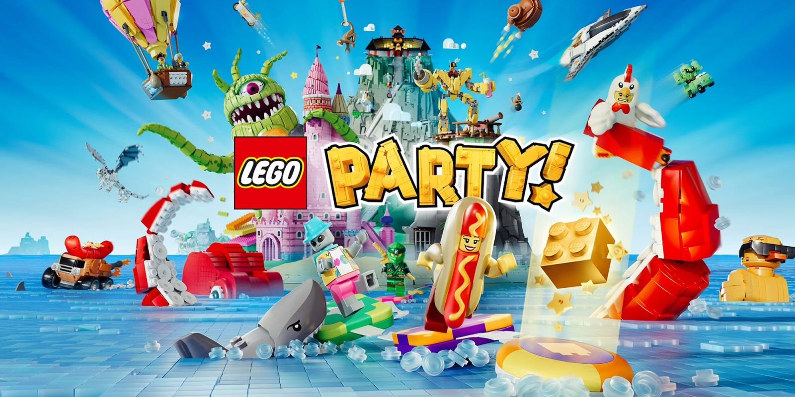 A poster of a lego party
