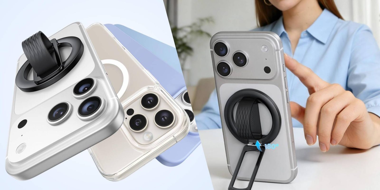 A woman holding a phone