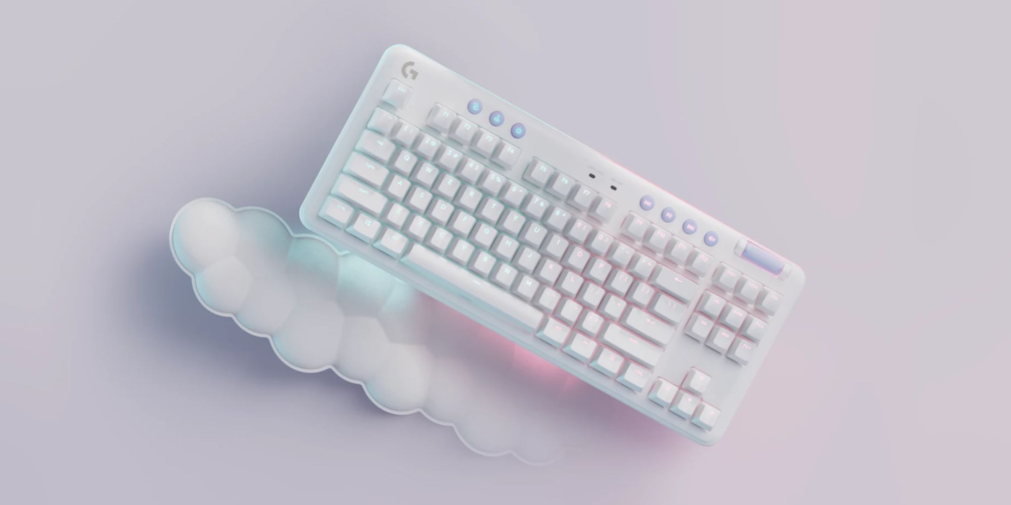 Image showing Logitech's G715 mechanical keyboard in white.