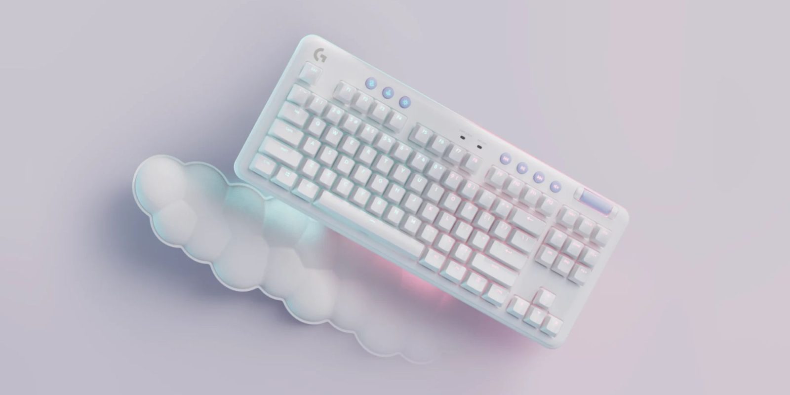 Image showing Logitech's G715 mechanical keyboard in white.
