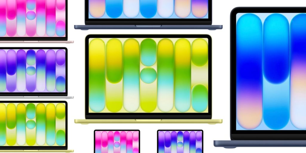 A laptops with different colors