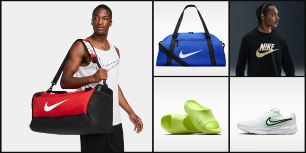 A man holding a bag and a bag