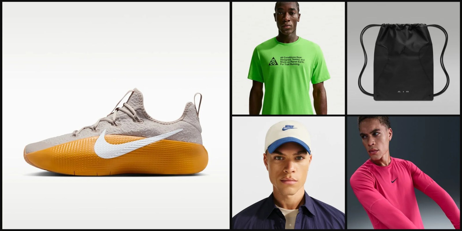 A collage of men wearing shoes