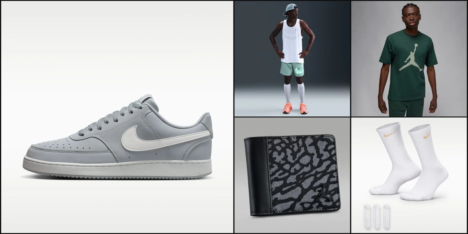 A man in a white tank top and a grey shoe