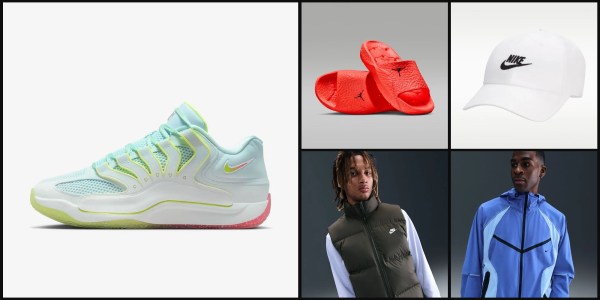 A collage of a man and a pair of shoes