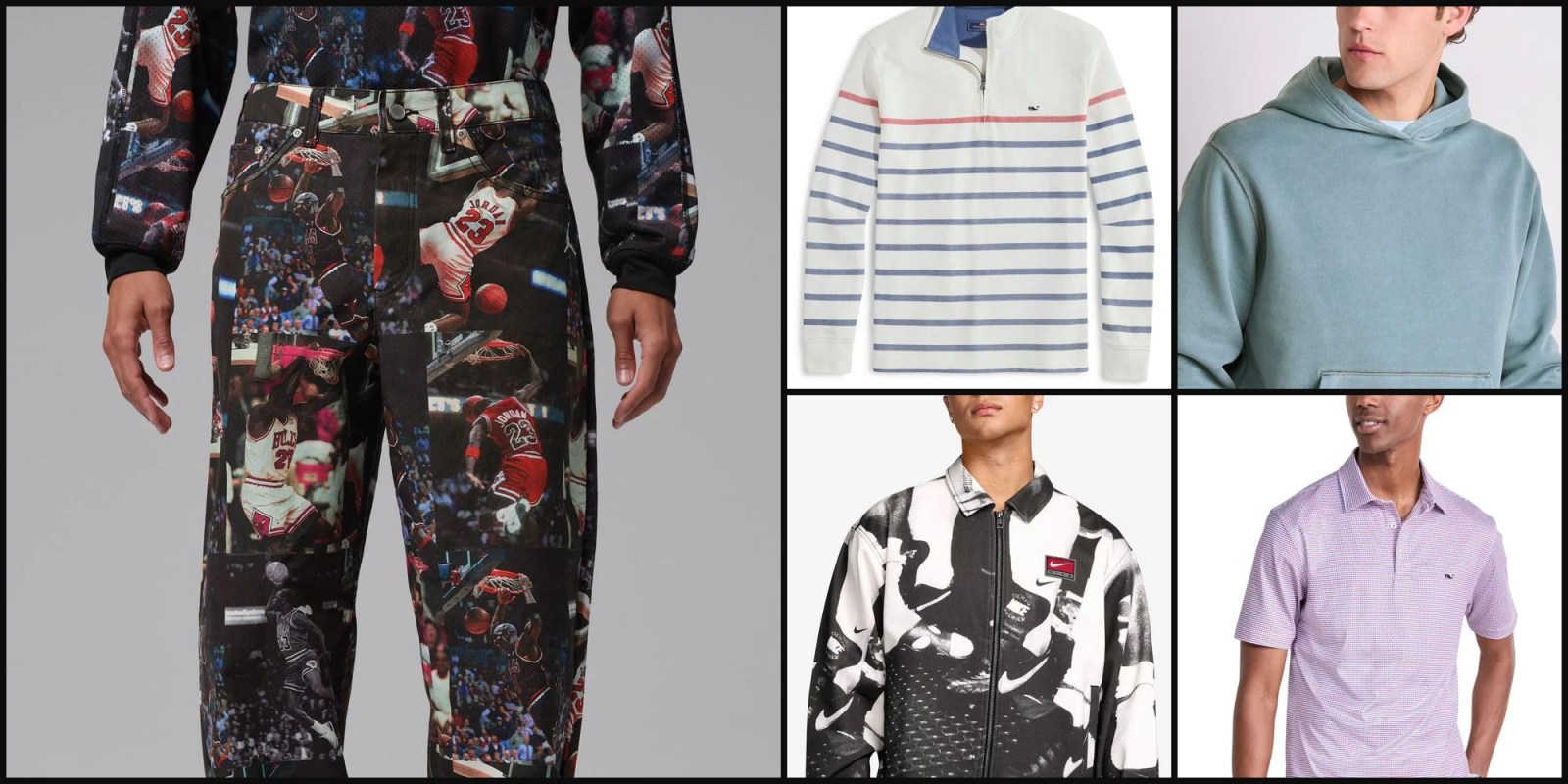 A collage of different types of clothes