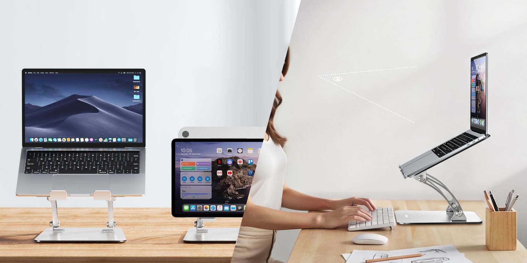 A woman sitting at a desk using a computer