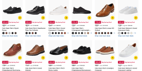 A screenshot of a shoe sale