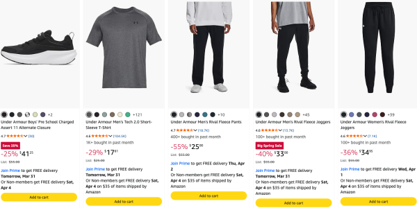 A screenshot of a clothing store