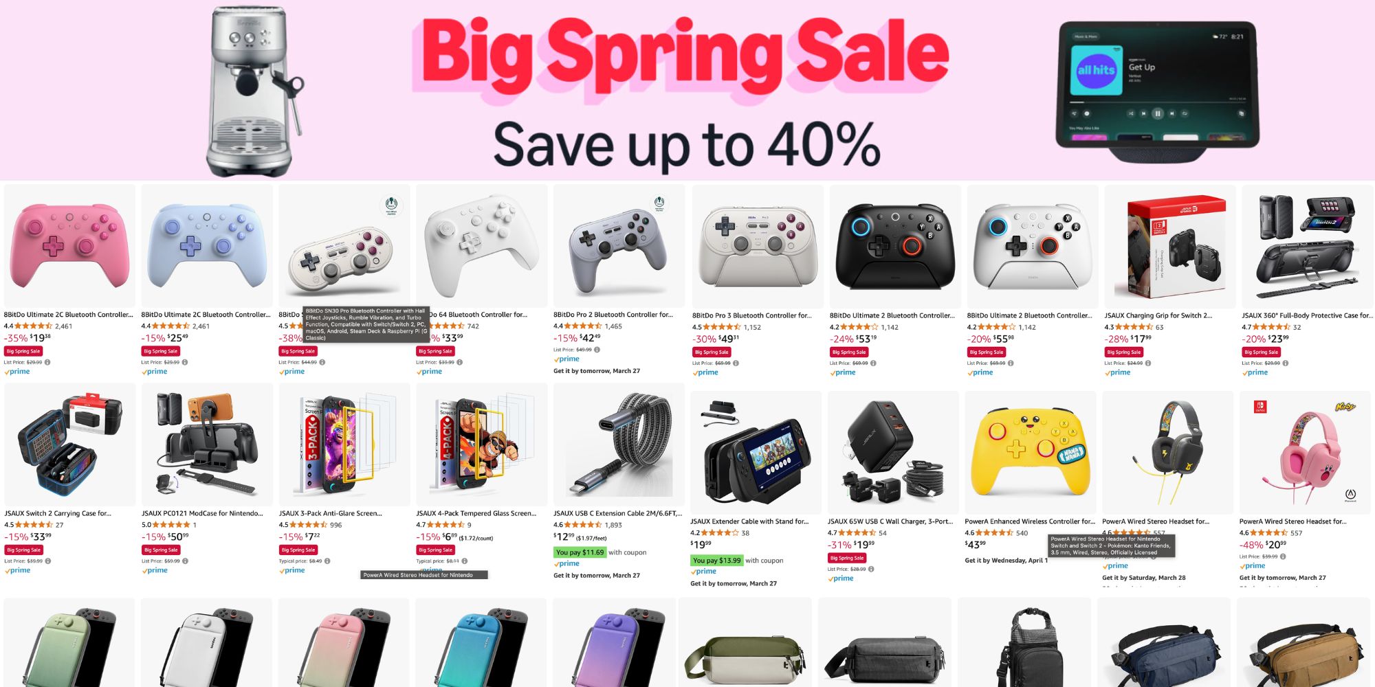 Image showing listings from Amazon's Big Spring Sale event.