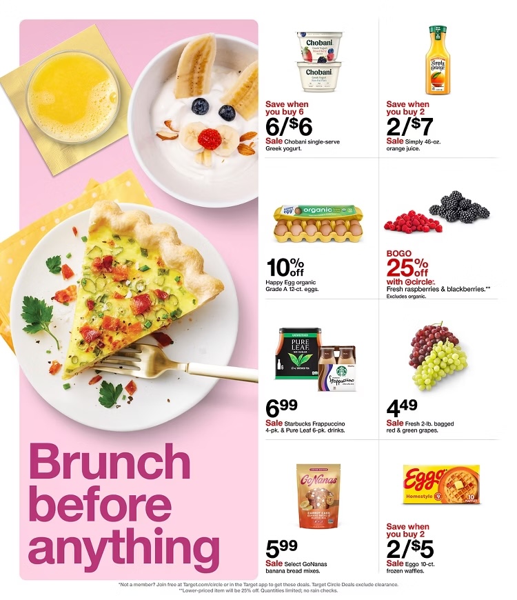 A menu with food on it