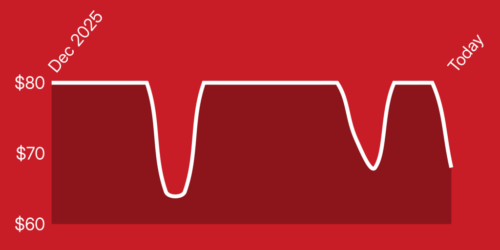 A red and white line drawing