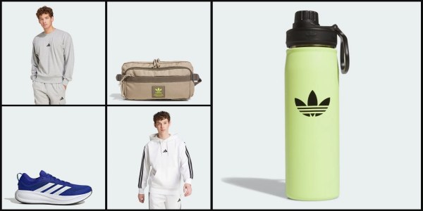 A collage of a man and a water bottle