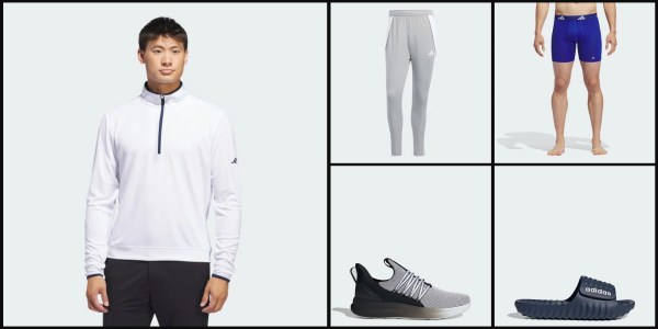 A collage of a man in a white shirt and grey pants