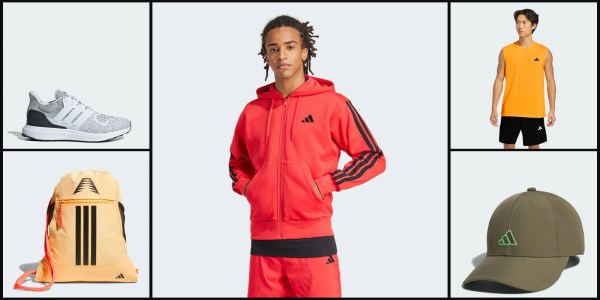 A man in a red tracksuit