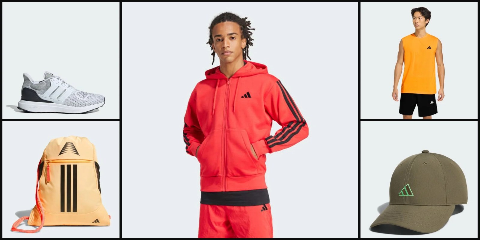 A man in a red tracksuit