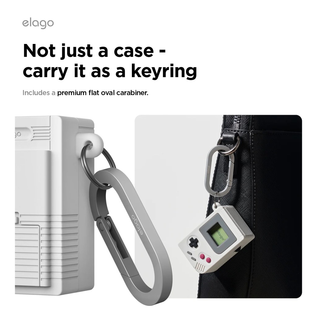 A video game console with a key chain