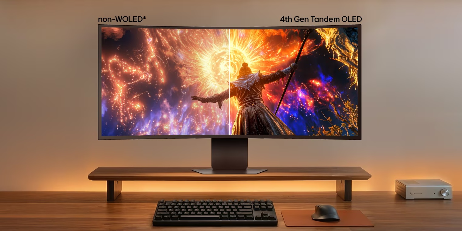 A computer screen with a keyboard and mouse