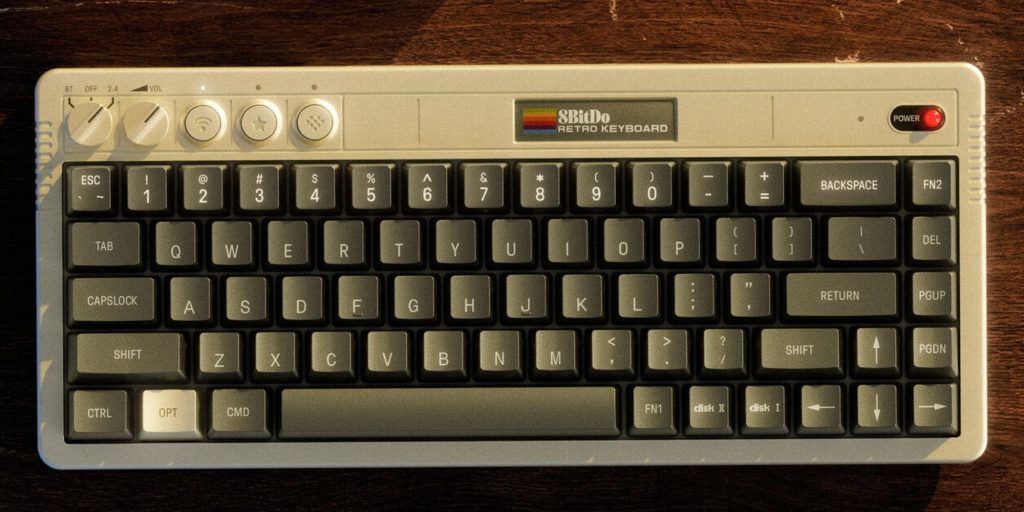 A keyboard on a table