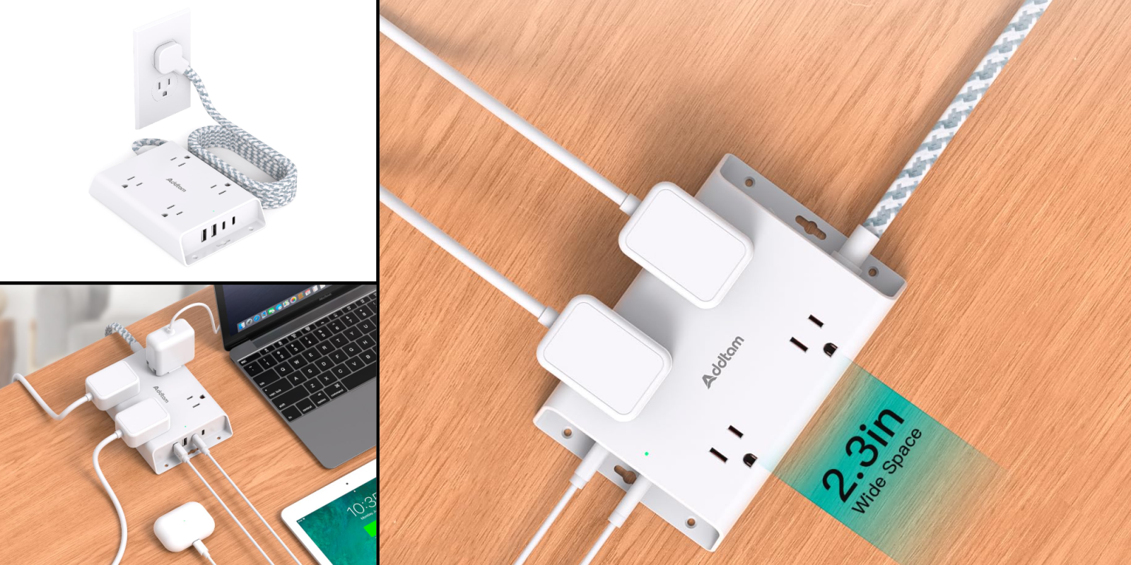 A close up of a power strip