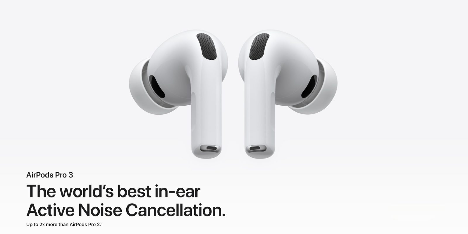 A pair of white earbuds