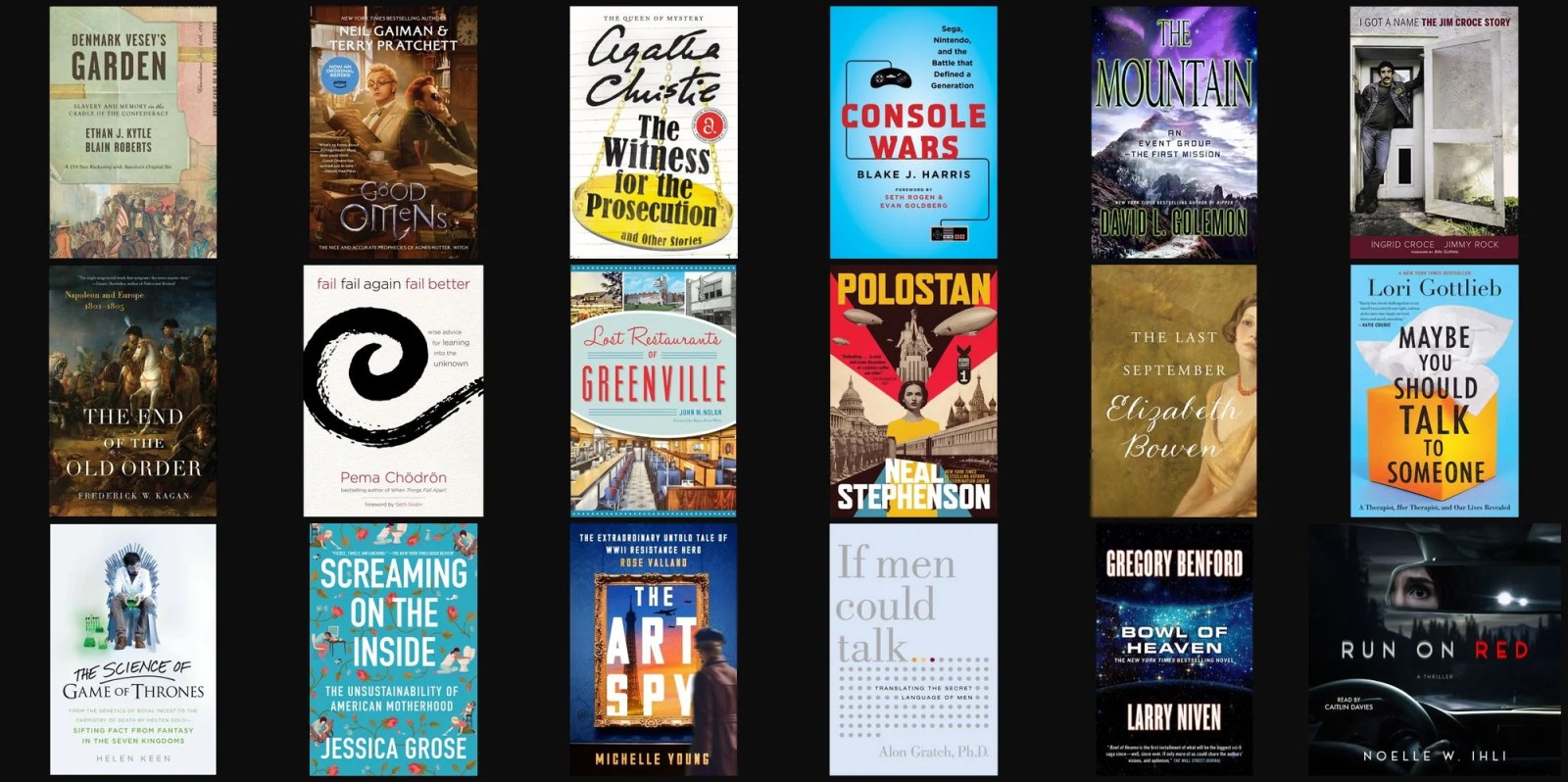 A group of books on a black background