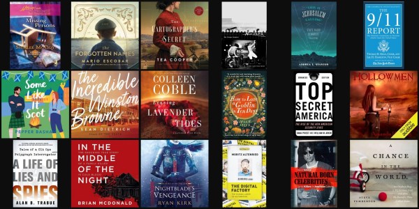 A group of books on a black background