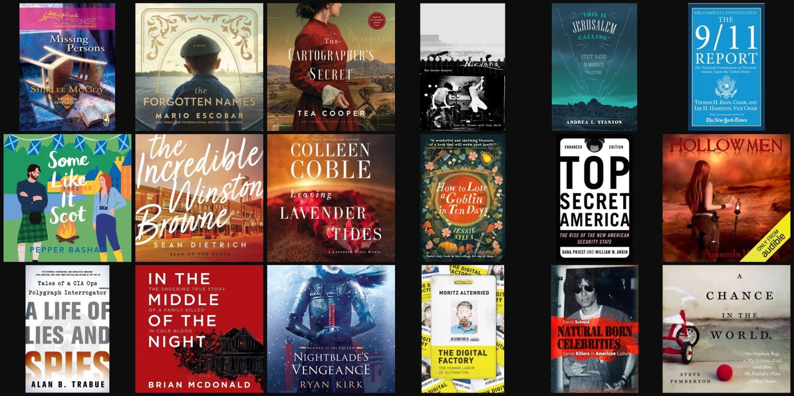 A group of books on a black background