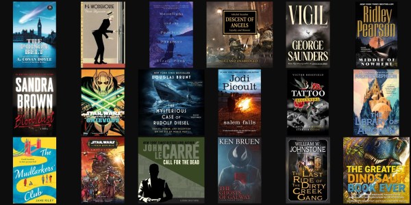 A collection of books on a black background