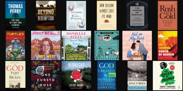 A group of books on a black background