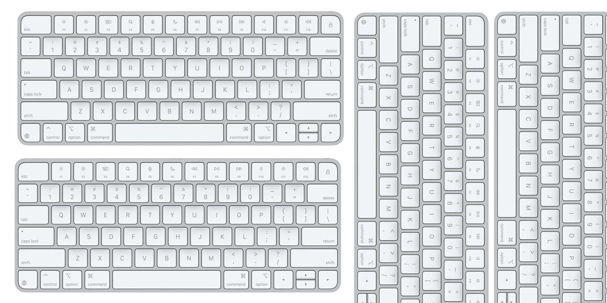 A group of white keyboard