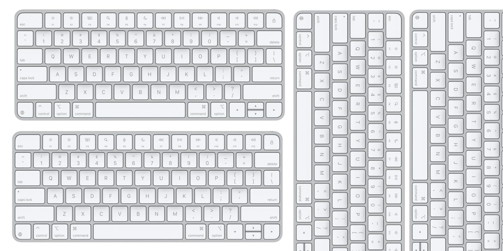 A group of white keyboard