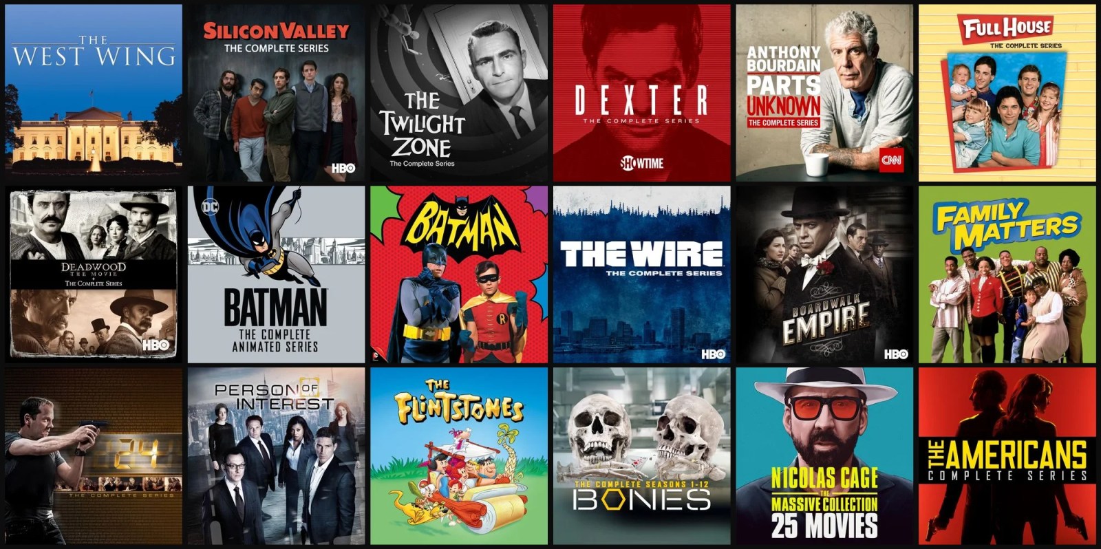 A collage of a series of movies