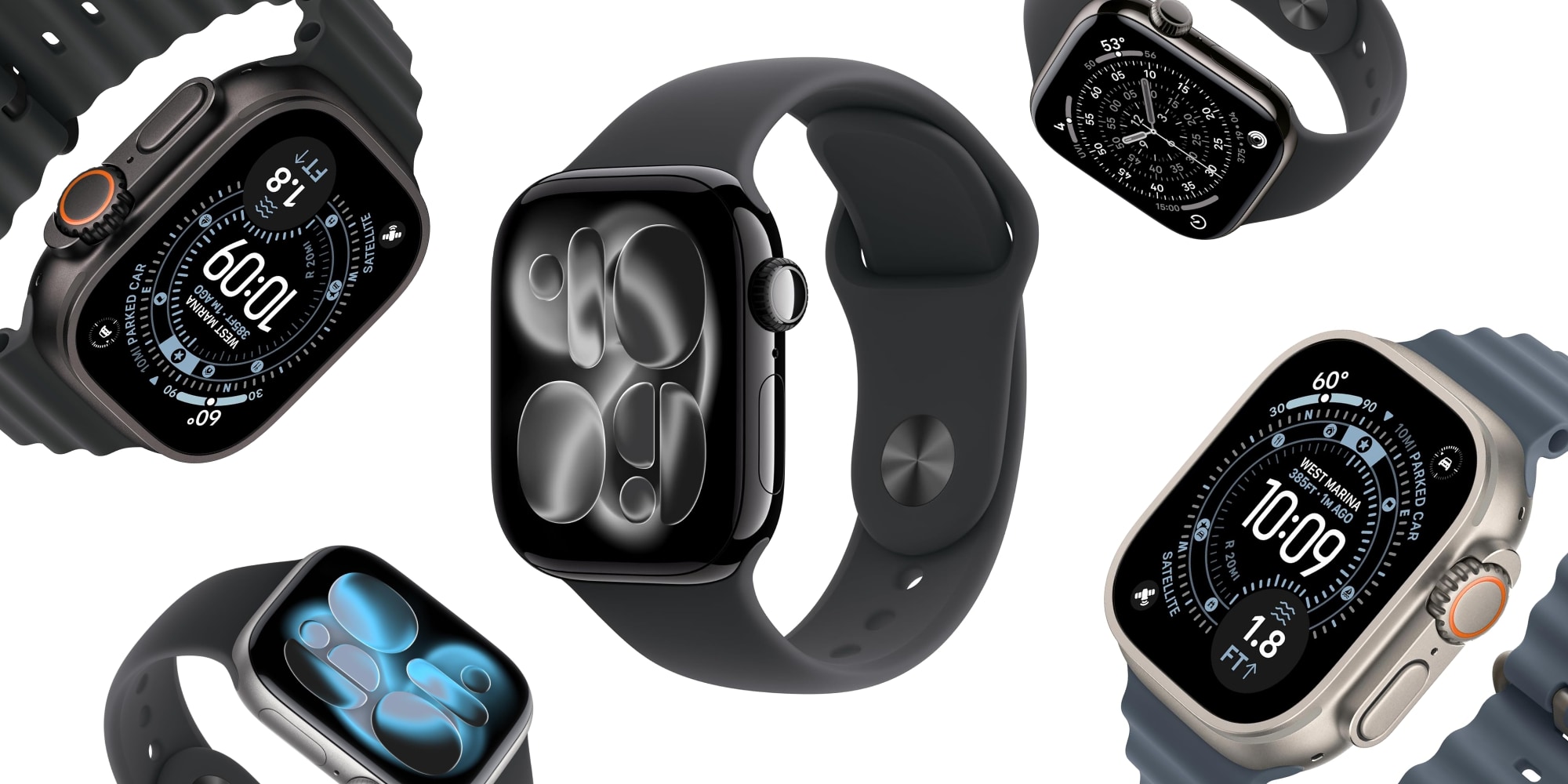 A group of smart watches