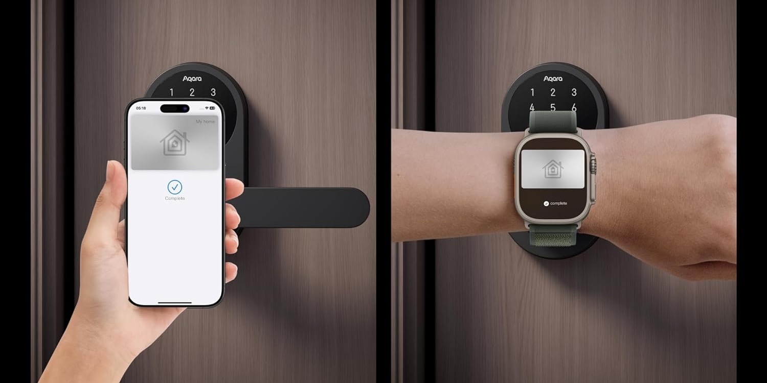 A person holding a smart watch