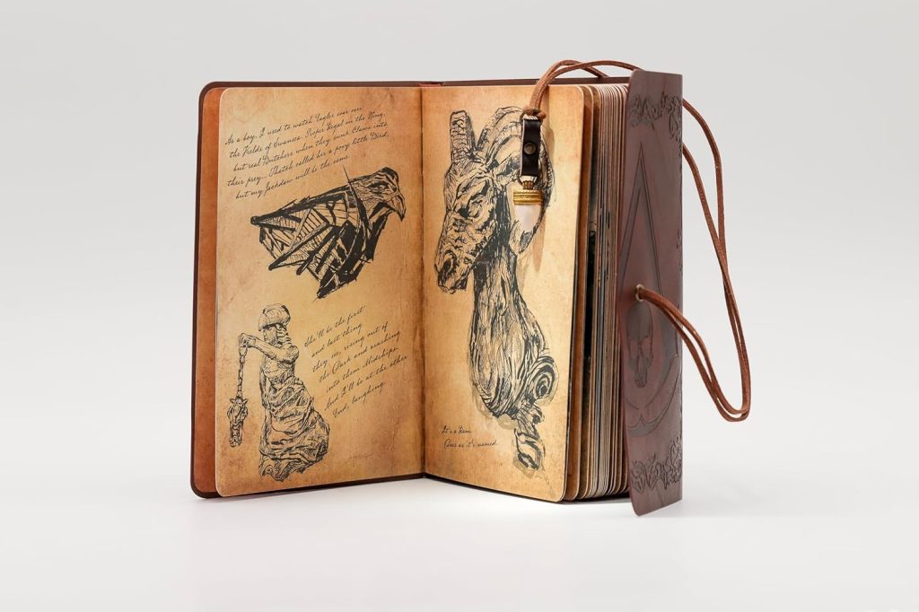 A book with a leather strap