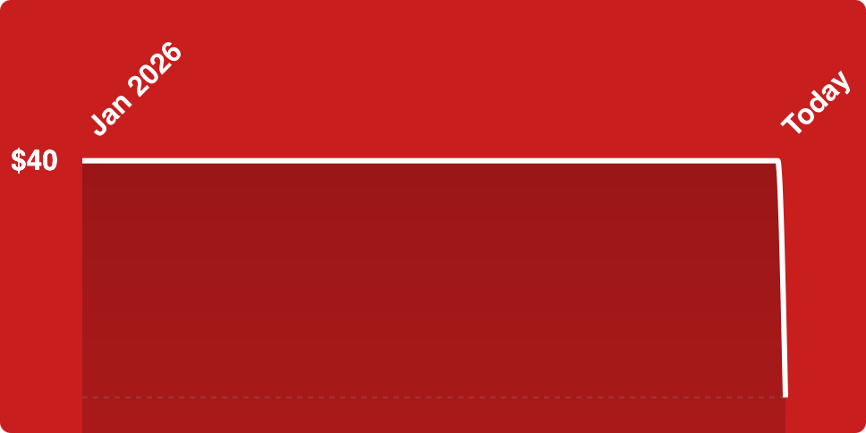 A red rectangular object with white lines