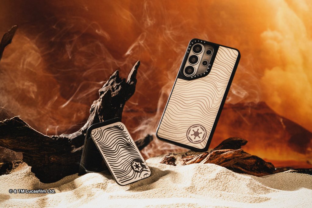 A cell phone on a log