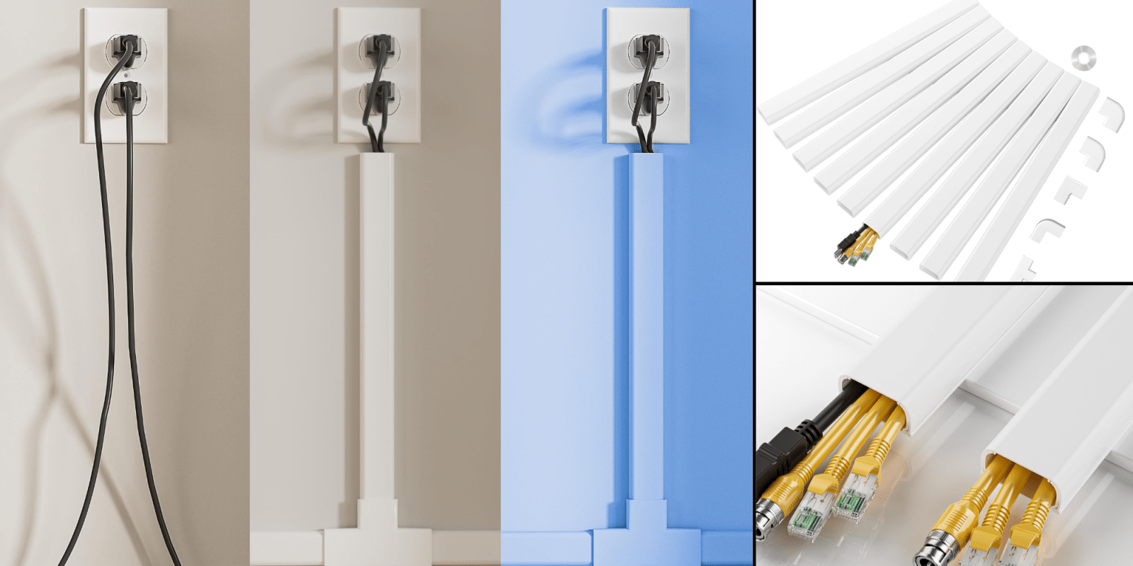 A wall outlet with wires attached to it