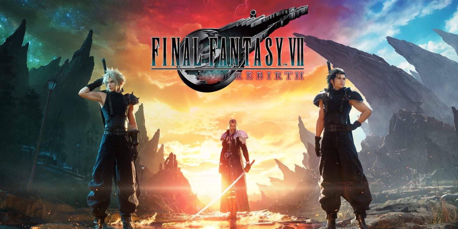 A group of people standing in front of a logo