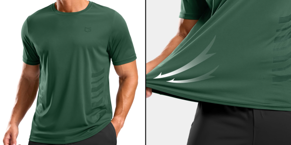 A man wearing a green shirt