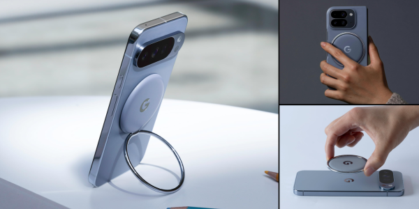 A cell phone with a ring holder