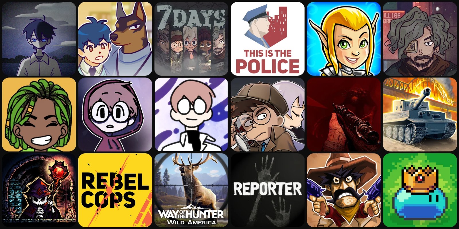 A collage of cartoon characters