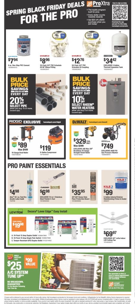 A advertisement for a home improvement store