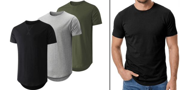 A man wearing different colored shirts