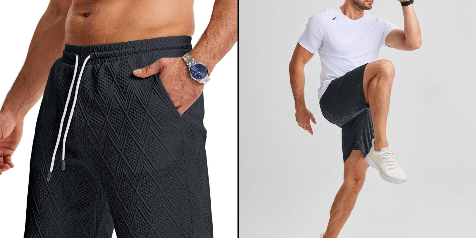 A man wearing shorts and a watch