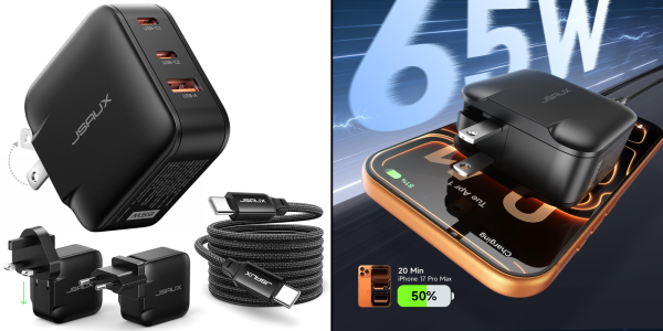 A black device with a charger and a black cable