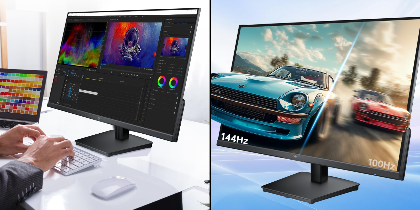 A computer screens with images on them