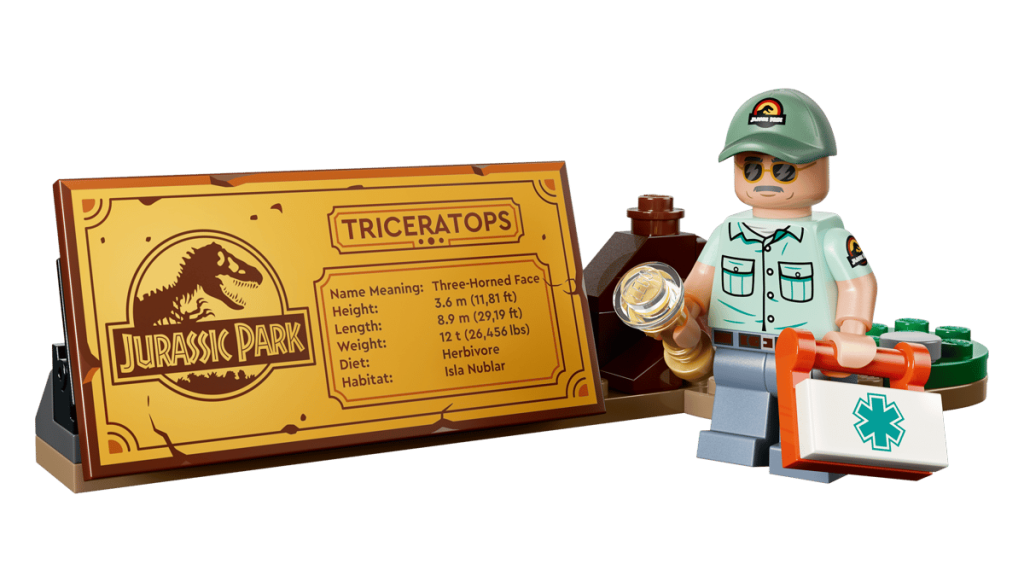 A toy figurine of a man with a sign